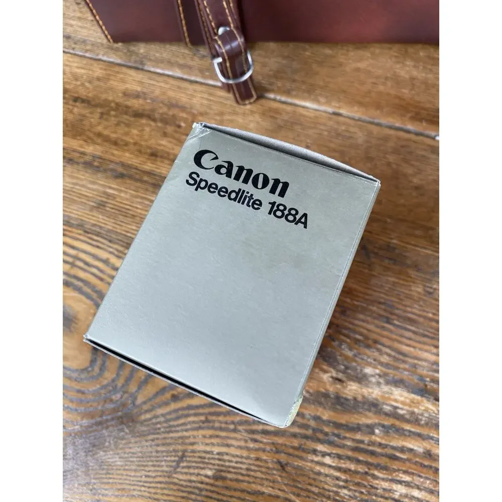 Vintage 1970s Canon Speedlite 188A Shoe Mount Flash Canon Case New Old Stock